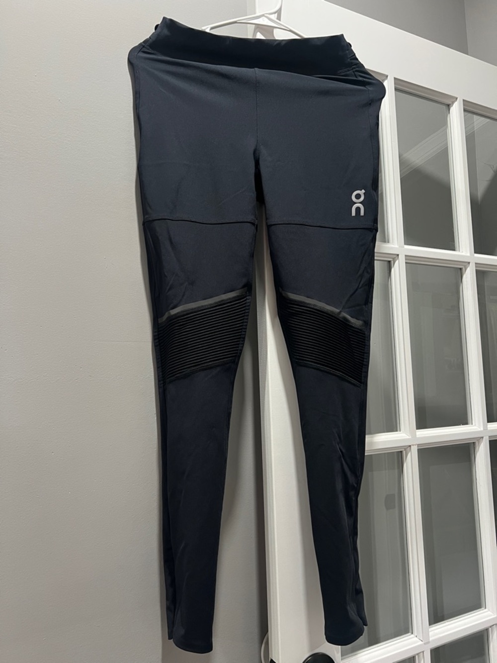 On Running Dark Gray Reflective Logo Running Leggings